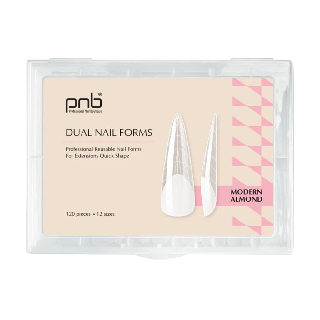 Багаторазові верхні форми для нарощування PNB Dual Nail Forms Modern Almond, 120 шт